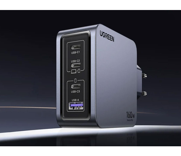 UGREEN Ładowarka sieciowa Nexode Pro 160W GaN USB + 3x USB-C szara - 1488951 - zdjęcie 2